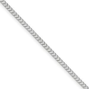 2mm, 14k White Gold, Solid Franco Chain Necklace, 30 Inch
